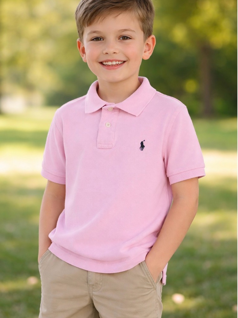 Polo Ralph Lauren Pink Cotton Polo Shirt Kids S (8/10) Preppy Classic Ivy Prep